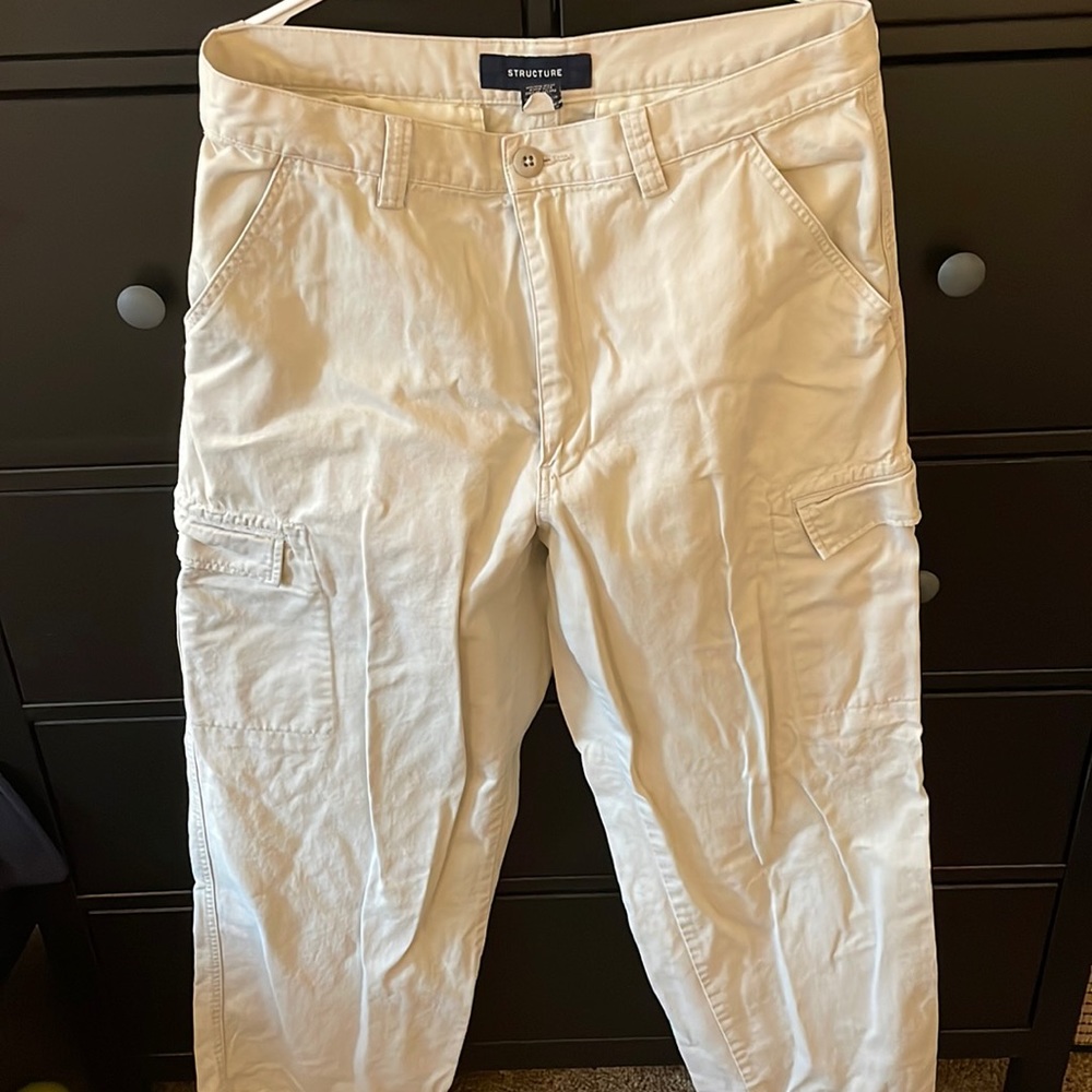 Structure khaki cargo pants 36w 32l 100% cotton